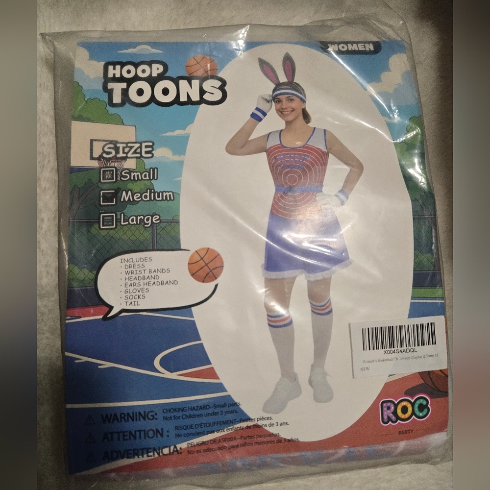 ROC Party Hoop Toons Rabbit Basketball Women's Costume NIP Size: Medium